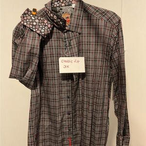 Robert Graham Black and Red Plaid Button Down Shirt